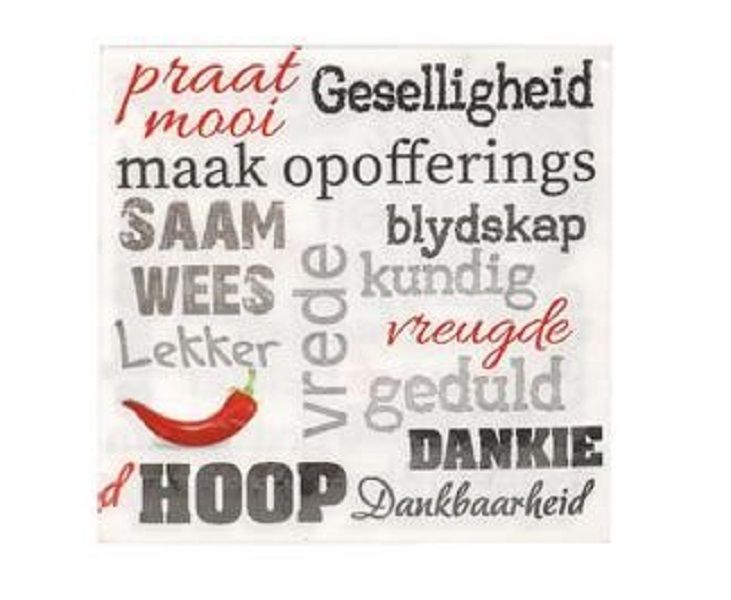 Afrikaans Paper Serviettes (20 x 2 Ply) x 2