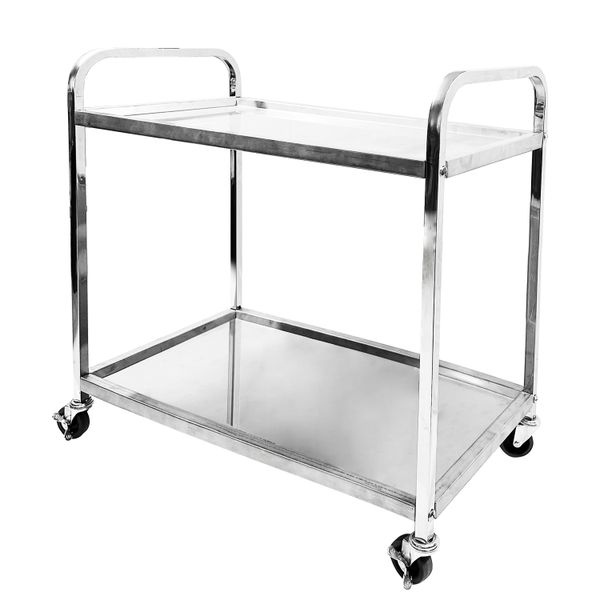 Steel King Stainless Steel 2 Tier Trolley