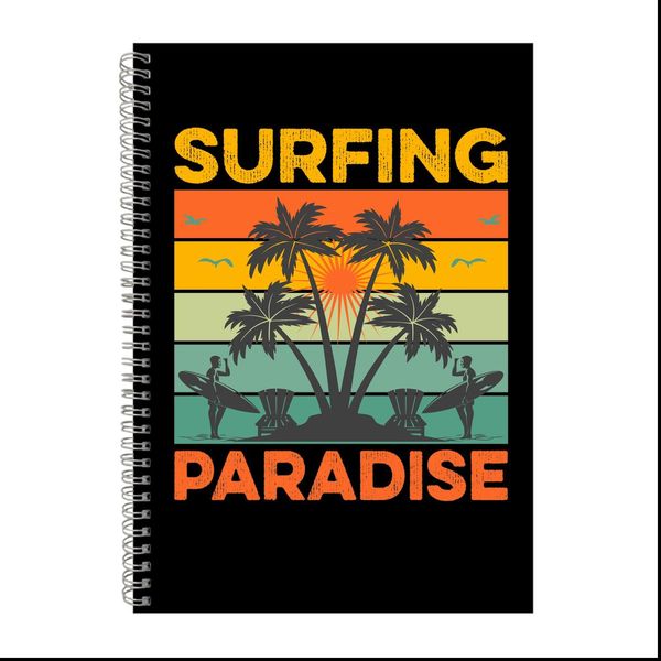 Surfing Paradise A4 Notebook Pad Trendy Surfing Lovers Graphic Present 037