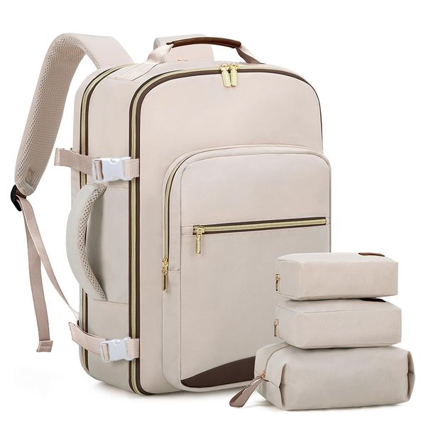 40L Travel Backpack Airline Approved Carry On Luggage with 3 Packing Cubes