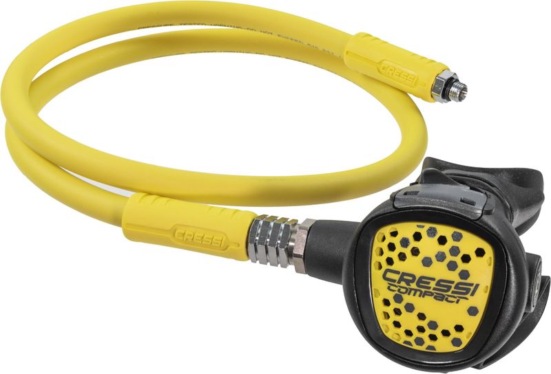 Cressi Compact Octopus - Backup Regulator with Yellow Hose for Scuba Diving