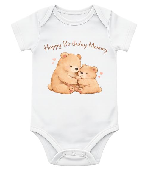 Birthday - Happy Birthday Mommy Short Sleeve Baby Grow