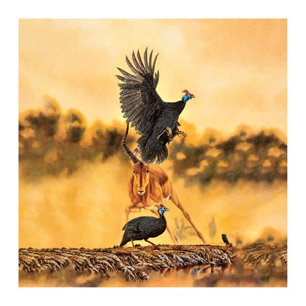 Guineafowl Square Tablecloth by Delene Lambert