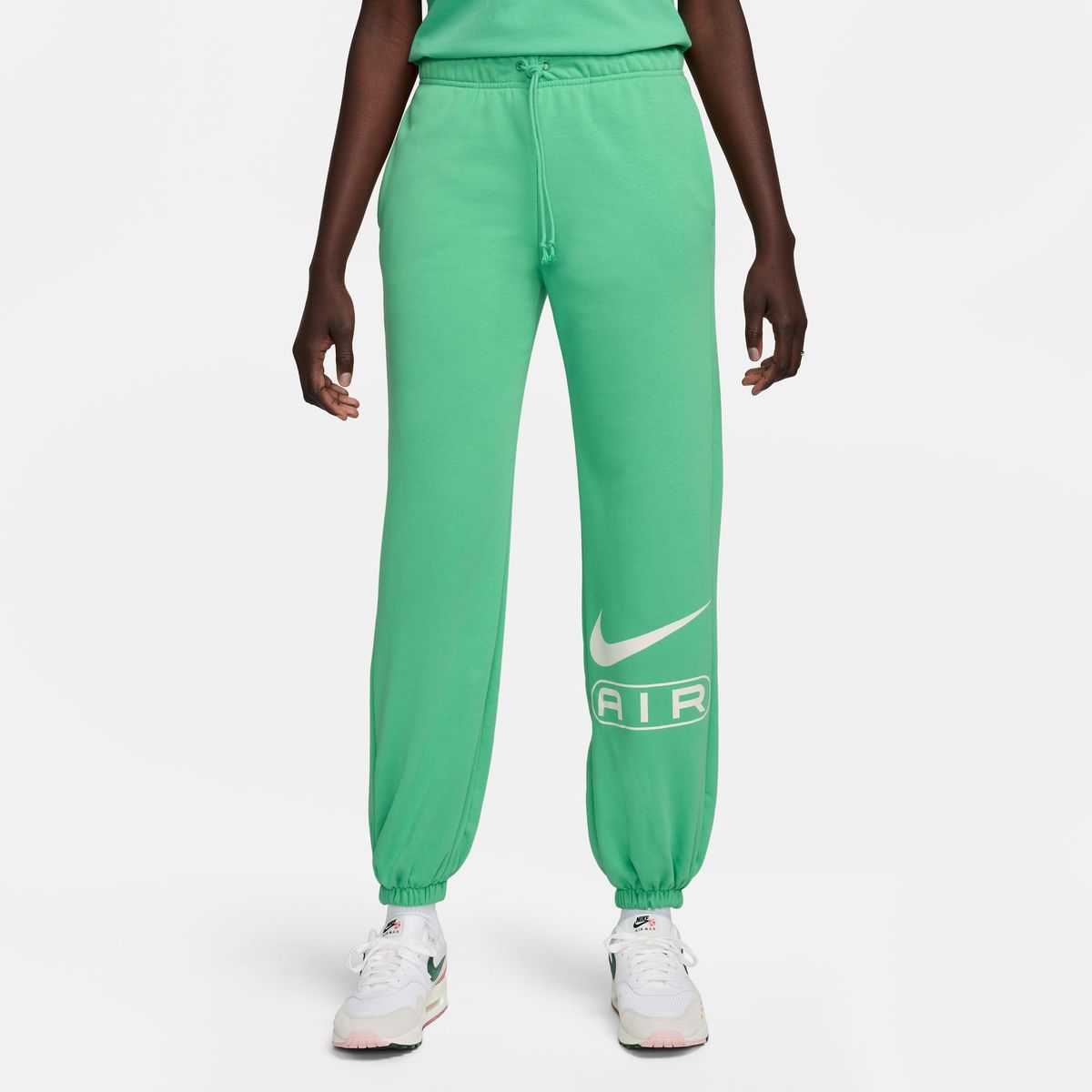 Nike Air Women's Mid-Rise Fleece Joggers - Spring Green/Sail | Shop ...