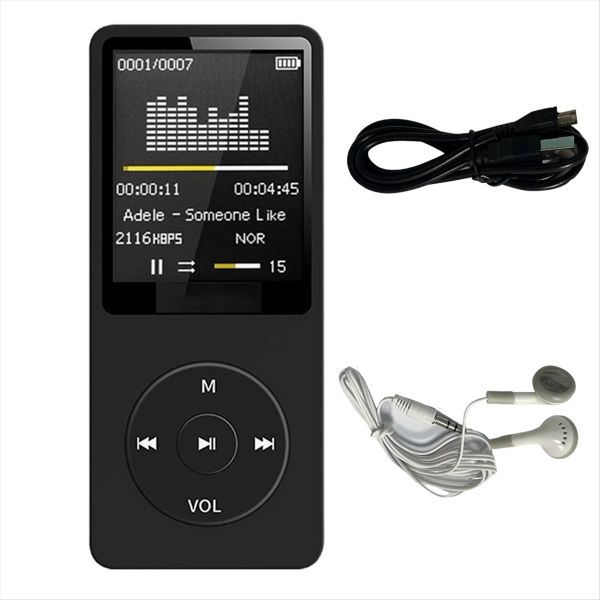 Mp3 Player Usb Charging Record Digital Display Screen Black
