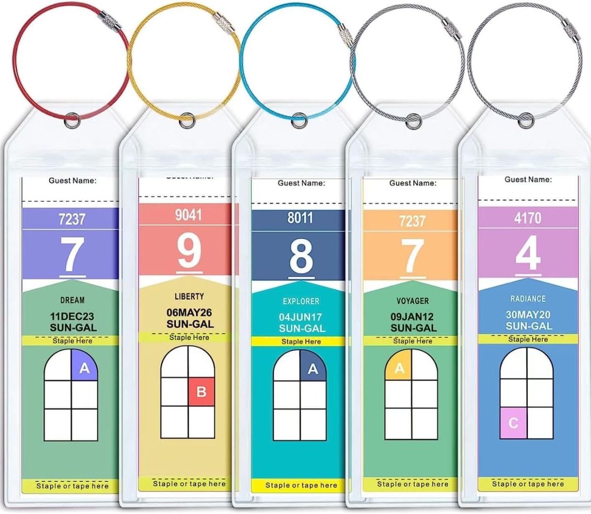 5 Pcs Transparent Self-sealing Luggage Tag Soft Film Card Tag Cover