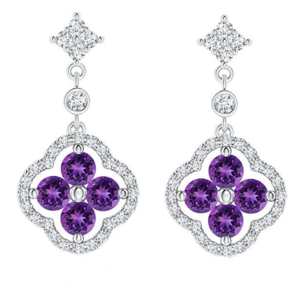 Civetta Spark Lucky Clover Earring- Swarovski Amethyst