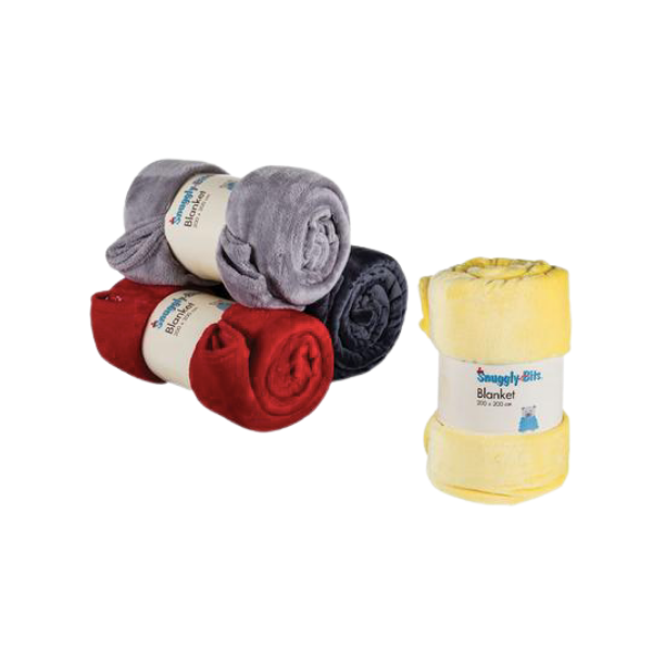 Snuggly Bits Homeware- Assorted Flannel Fleece Blankets 150x180cm