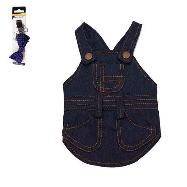 Denim Pet Summer Dress with Collar