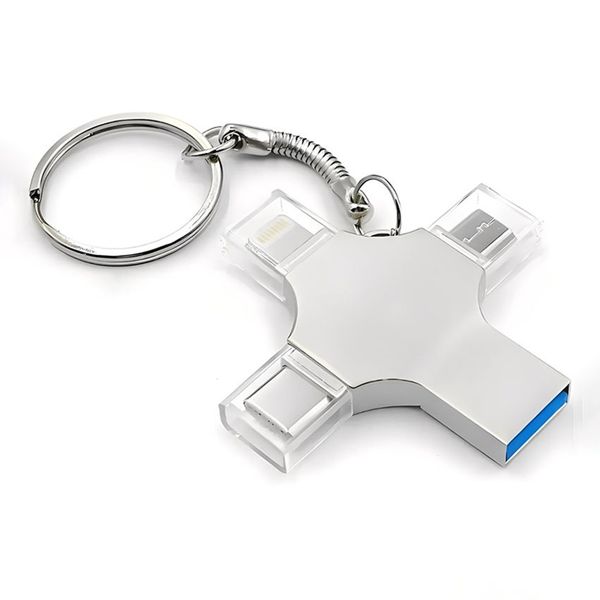 4 in 1 Flash Drive 2TB USB3.0/Type C/Lighting/Micro High Speed Flash Memory