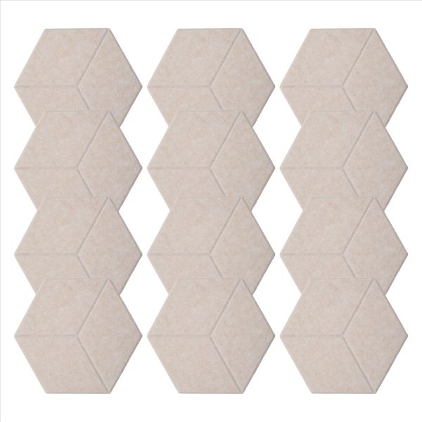 12 PACK Acoustic Foam,Self-Adhesive Sound Proof Panels(Shallow Camel)
