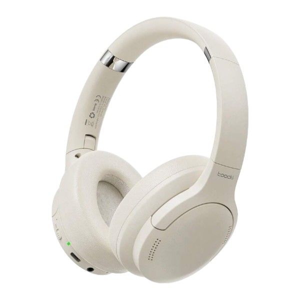 TOOCKI - Wireless Noise Cancelling Headphones With Microphone - Beige