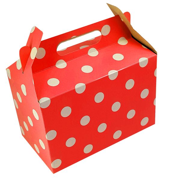 B.Moore - Kraft Party Boxes - Polka Dots - Red- 12 Pack