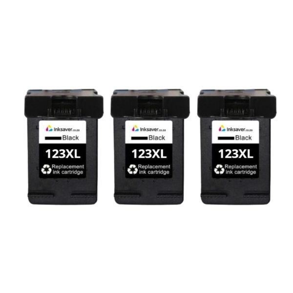 Inksaver Black Inks Compatible with HP HF6V17AE | 123XL | 123 - Pack of 3