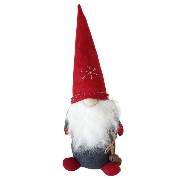Nordic Red Hat Scandinavian Gnome &amp; Bells Ornament Home Decor Gift - 50cm