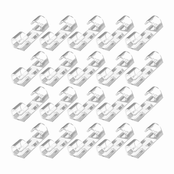 100PCS Cable Clips Cable Tidy Wire Holder Organiser Transparent
