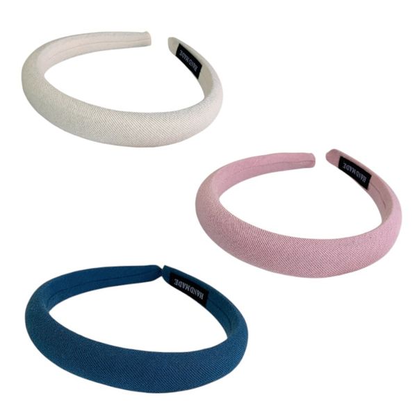 3 Pack Wide-Edged Sponge Headband Set - Multicolor