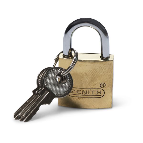 Zenith - Padlock - With 3 Keys - Brass - 25mm