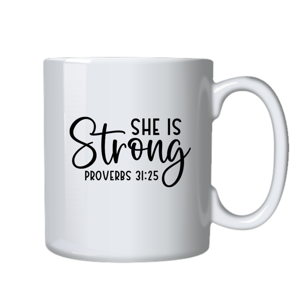 Christian Theme She is Strong Birthday Christmas Gift Cup Mug 402