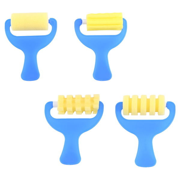 Set of 4pcs Sponge Paint Roller Brush DIY Children Painting Brushes