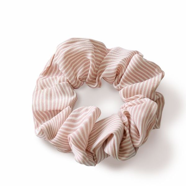 Twisty Scrunchie Black Stripes - Black with White Stripes