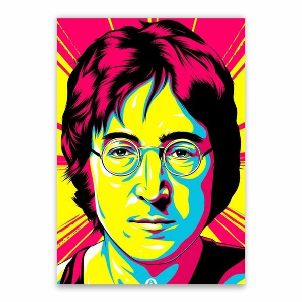 John Lennon Colourful Portrait Poster - A1