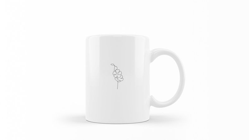 Designer Line Art Coffee Mug - Abstract Flower 21