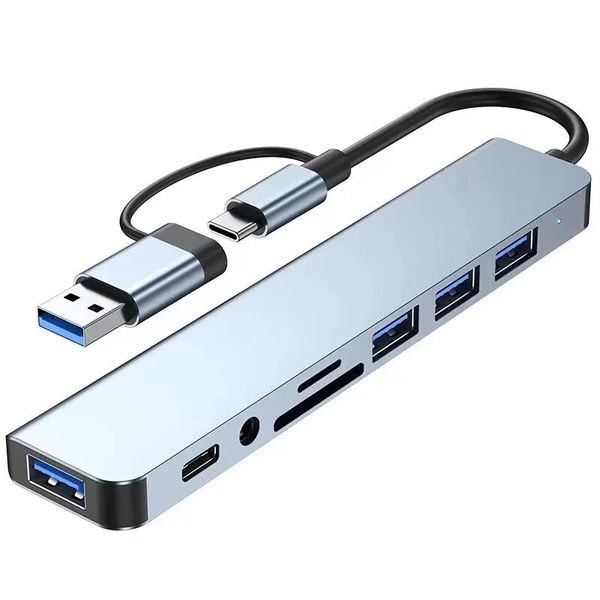 8-in-1 USB C Hub with Card Reader, USB 3.0 Docking Station