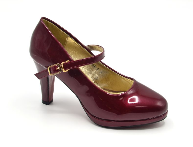 TTP Ladies Glossy Platform High Heels with Buckle Strap