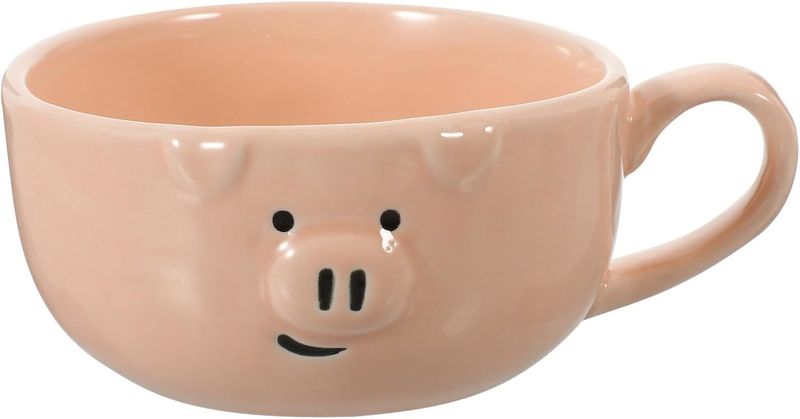 Cute Japanese Cartoon Pig Ceramic Coffee Cup 220ml Breakfast