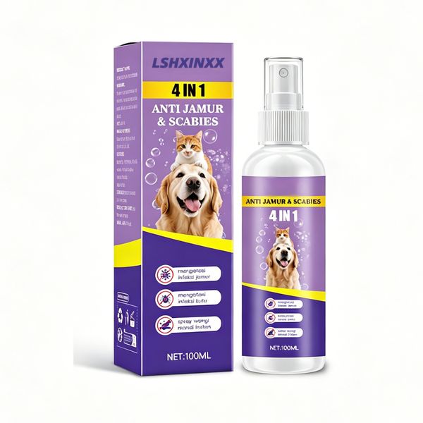 4 in 1 Pet Anti Flea Tick Bacteria Protection Spray No Wash Dog Cat Skin
