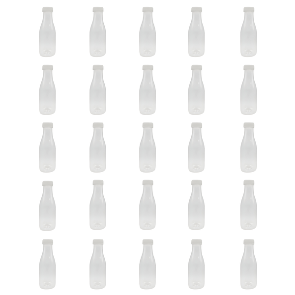 25 Pack 350ml Plastic Juice &amp; Milkshake Bottles with Caps | Reusable