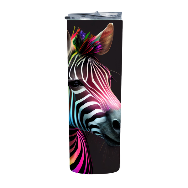 Floral Zebra Neon 20 Oz Straight Skinny Tumbler 008
