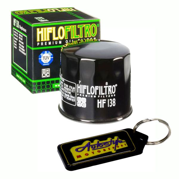Hiflo Filtro HF138 Premium Motorbike Oil Filter &amp; Gel Key Holder