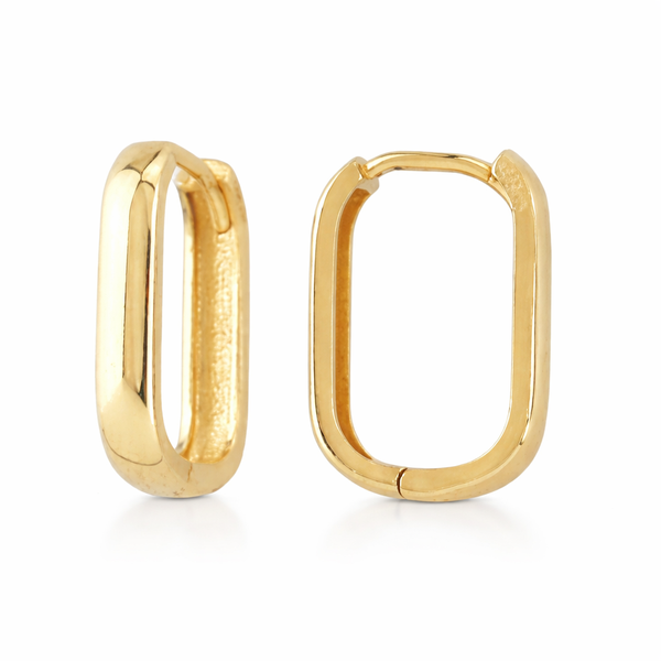 Vixen 9ct YG Oval/Square Huggies (2.5mm X 7.25mm X 12.5mm)