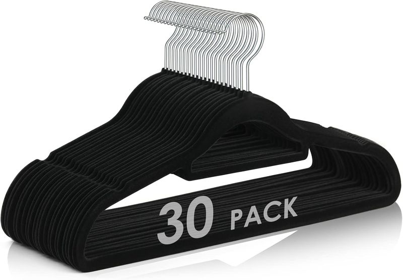 Velvet Hangers,30-Pack Premium Velvet Hangers - Non Slip &amp; Space Saving