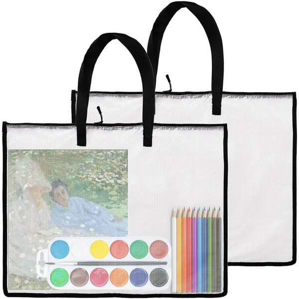 19x25 Art Portfolio Bags Clear Portfolio Folder 2 Pcs