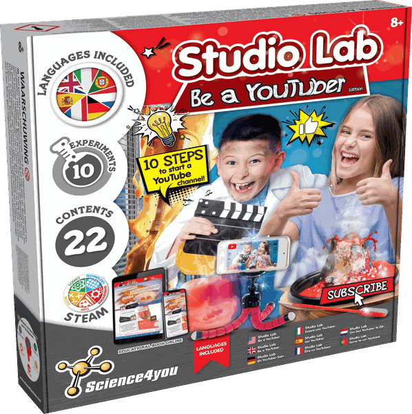Science4you - Be a YouTuber Kit - 13 Fun Experiments, Ages 8+