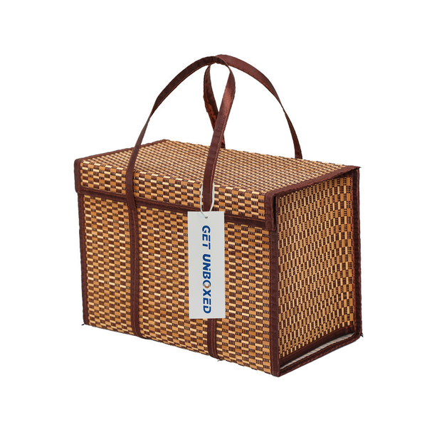 GET UNBOXED Bamboo Basket Shopping Picnic Bin Vegetable Storage Box