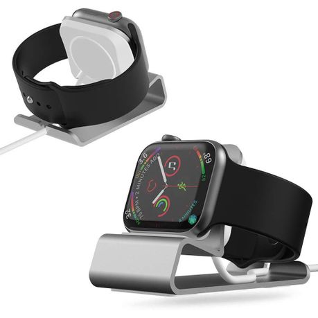 Aluminum Charging Stand for Apple Watch Series 5/4/3/2/1 Silver