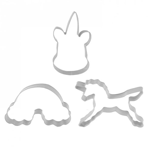 Stainless Steel Unicorn Cookie Cutters (3 Piece)