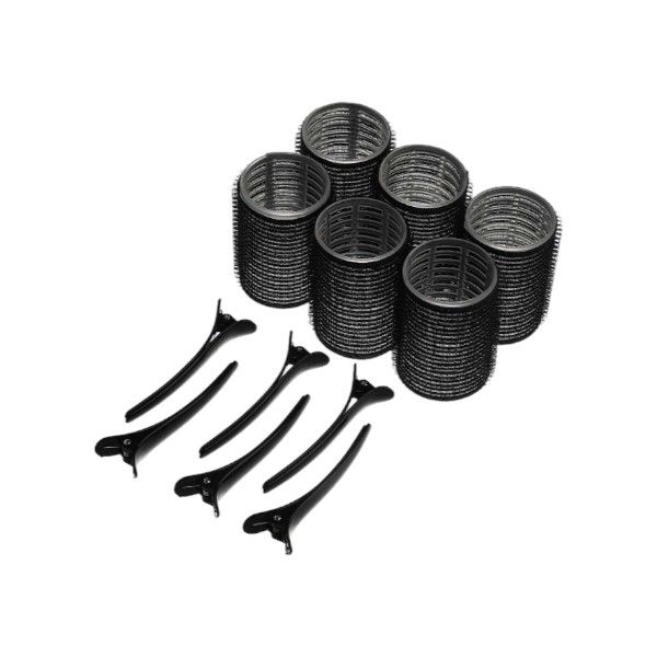 High Quality 12Pcs Large Hair Rollers And Clips Set - Pink