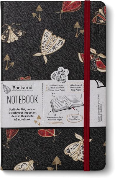 Bookaroo A5 Journal Moths Lined
