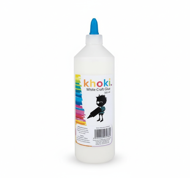 Khoki White Craft Glue 500ml - Non-Toxic Multi-Purpose Adhesive - 2 Pack