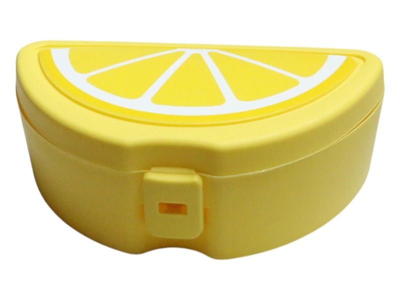 Lemon Design PP Lunch Box with Spork and Divider - 210×75×120mm