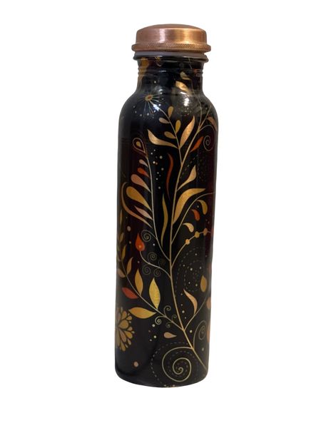 Pure Copper Blooming Black Print 100% Water Bottle 1 Litter