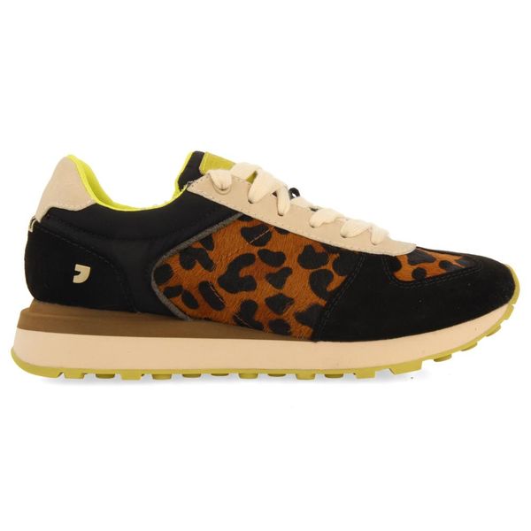 Gioseppo - Ladies Animal Print Lime Accented Sneaker - Volney Leopard