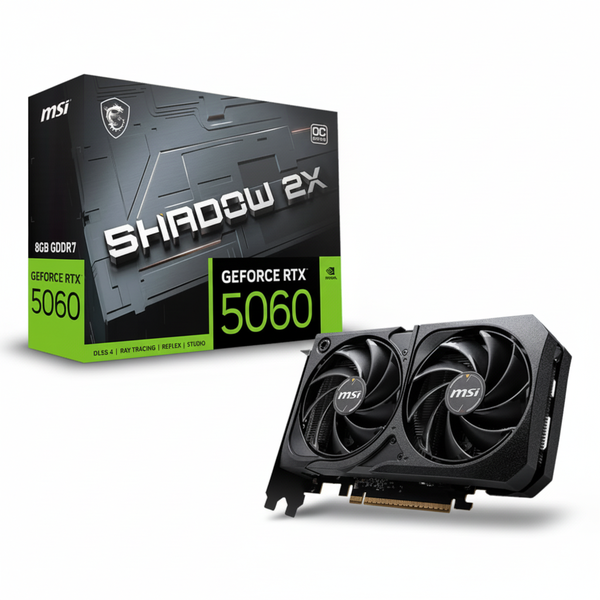 MSI GeForce RTX 5060 8GB Graphics Card - GDDR7, 2640 MHz, HDMI &amp; DP