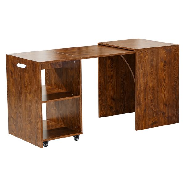 Space-Saving Side Table (Integrated Cabinet): Retractable Storage