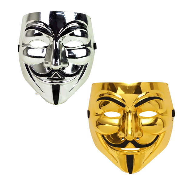 Anonymous Vendetta Mask - Premium Cosplay &amp; Party Costume Accessory Set of 2